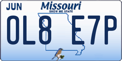 MO license plate OL8E7P