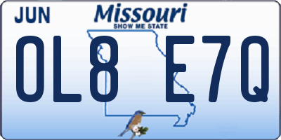 MO license plate OL8E7Q
