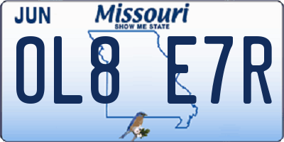 MO license plate OL8E7R