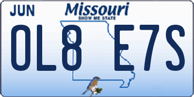 MO license plate OL8E7S