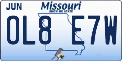 MO license plate OL8E7W