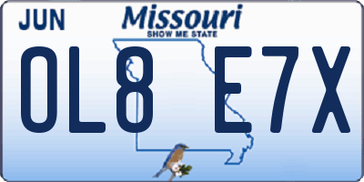 MO license plate OL8E7X
