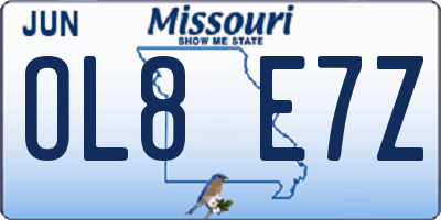 MO license plate OL8E7Z