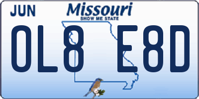 MO license plate OL8E8D