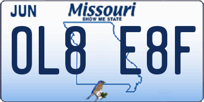 MO license plate OL8E8F