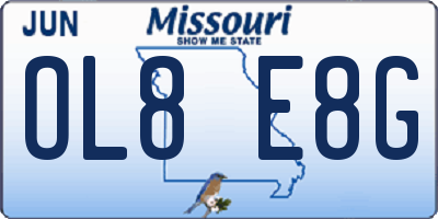 MO license plate OL8E8G