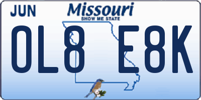 MO license plate OL8E8K