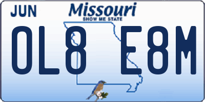 MO license plate OL8E8M