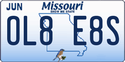 MO license plate OL8E8S