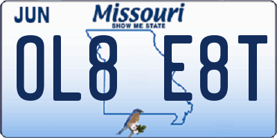 MO license plate OL8E8T