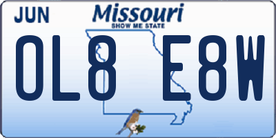 MO license plate OL8E8W