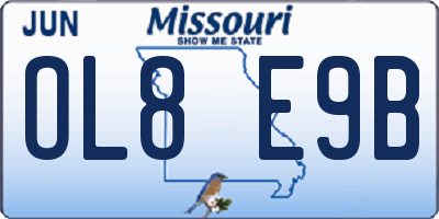 MO license plate OL8E9B