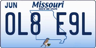 MO license plate OL8E9L