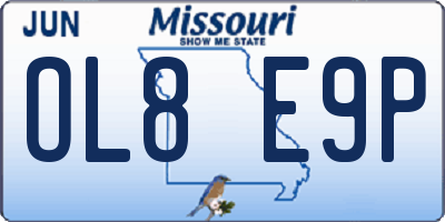 MO license plate OL8E9P