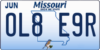 MO license plate OL8E9R