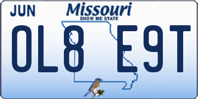 MO license plate OL8E9T