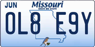 MO license plate OL8E9Y
