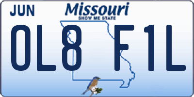 MO license plate OL8F1L