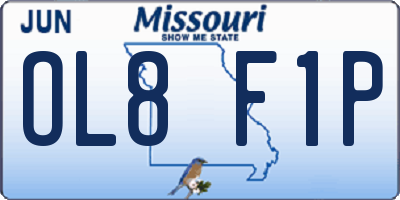 MO license plate OL8F1P