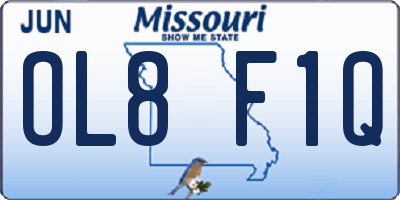 MO license plate OL8F1Q