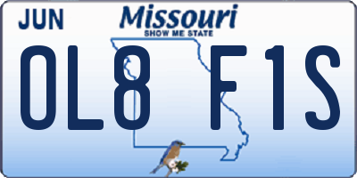 MO license plate OL8F1S