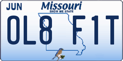 MO license plate OL8F1T