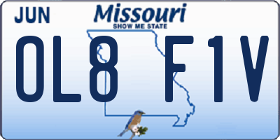 MO license plate OL8F1V