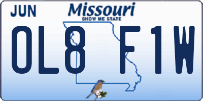 MO license plate OL8F1W