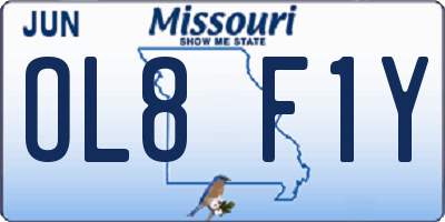 MO license plate OL8F1Y