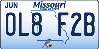 MO license plate OL8F2B