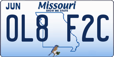 MO license plate OL8F2C