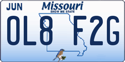 MO license plate OL8F2G