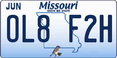 MO license plate OL8F2H