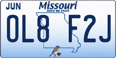 MO license plate OL8F2J