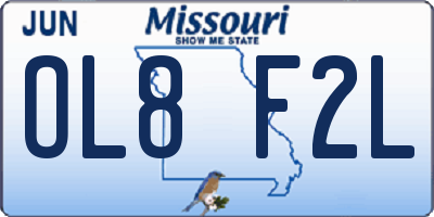 MO license plate OL8F2L