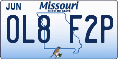 MO license plate OL8F2P