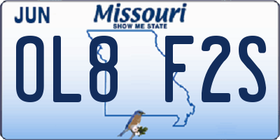 MO license plate OL8F2S