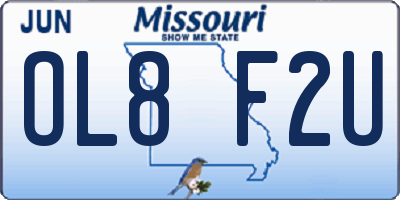 MO license plate OL8F2U