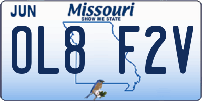 MO license plate OL8F2V