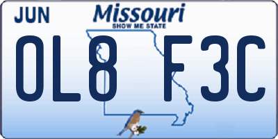MO license plate OL8F3C