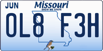 MO license plate OL8F3H