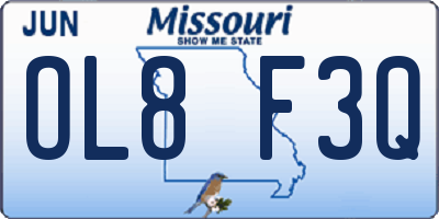 MO license plate OL8F3Q