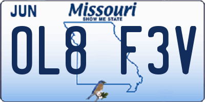MO license plate OL8F3V