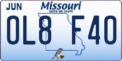 MO license plate OL8F4O