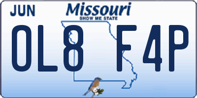 MO license plate OL8F4P