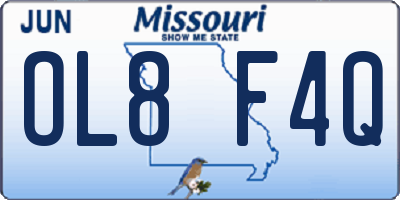 MO license plate OL8F4Q