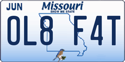 MO license plate OL8F4T