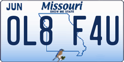 MO license plate OL8F4U