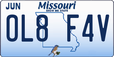 MO license plate OL8F4V