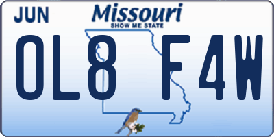 MO license plate OL8F4W